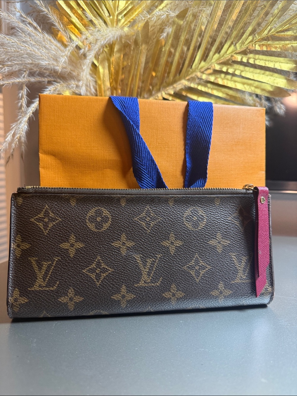 Used Louis Vuitton Adele Wallet Monogram Canvas Fuschia.